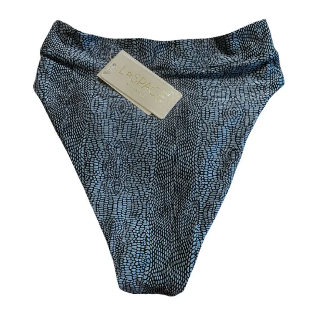 NWT l*space Court Bitsy High Waisted Bikini Bottom in Let's Croc About It Sz. S